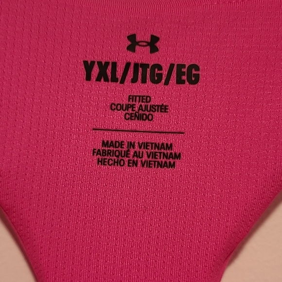 Under Armour Girls Motion Crop Tank Hot Pink YXL NEW WITH TAGS - Picture 4 of 5